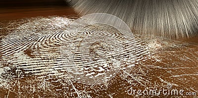 Dusting For Fingerprints On Wood Stock Photo