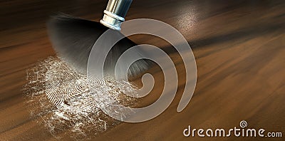 Dusting For Fingerprints On Wood Stock Photo