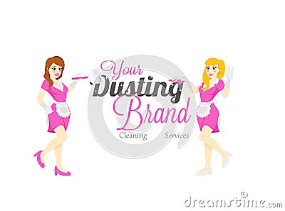 Dusting maids Stock Photo