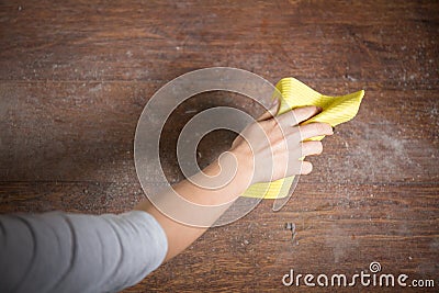 Dusting parquet Stock Photo