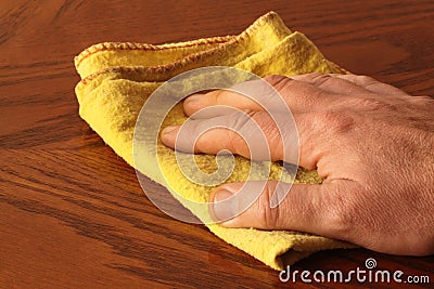 Dusting table Stock Photo