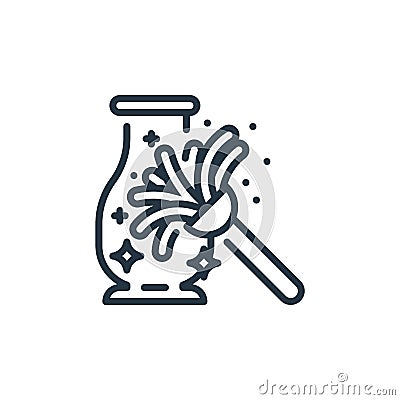 dusting vector icon isolated on white background. Outline, thin line dusting icon for website design and mobile, app development. Vector Illustration