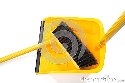 Dustpan and broom Stock Photo