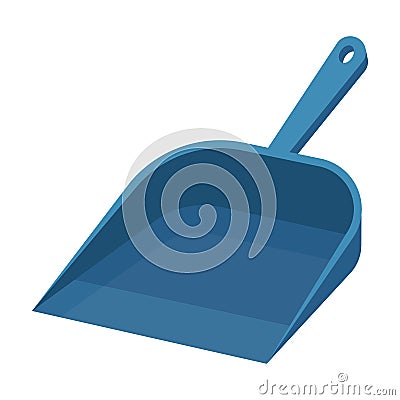 Dustpan icon in cartoon style isolated on white background. Cleaning symbol stock vector illustration. Vector Illustration