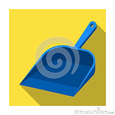 Dustpan icon in flat style isolated on white background. Cleaning symbol. Vector Illustration