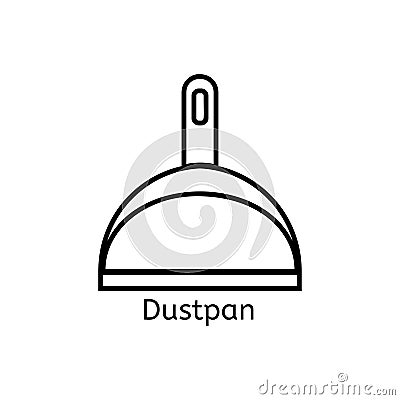 Dustpan simple line icon. Vector Illustration