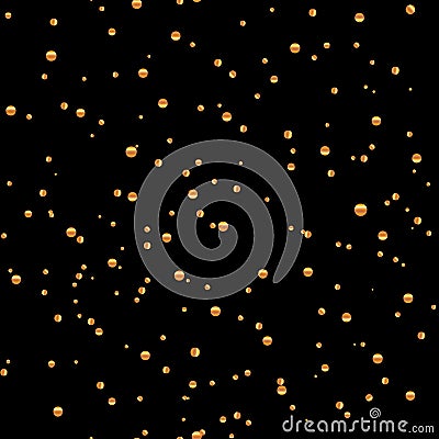 Dusty Texture for your design. Vector pattern with the gold grain on black background. Small circles. Gold sand texture, geometric Vector Illustration