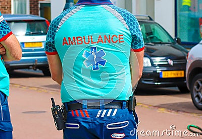 Dutch ambulance staff is ready for help Editorial Stock Photo