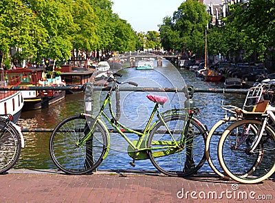 Dutch bike on a bridge Editorial Stock Photo