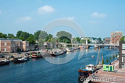 Dutch canal Haarlem Editorial Stock Photo