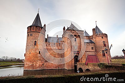 Dutch castle on the lake Stock Photo