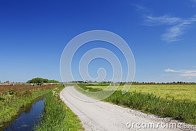 Dutch country landscape on a clear sunny day Stock Photo