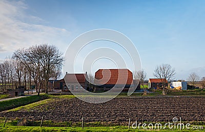 A Dutch farm in North-Brabant Stock Photo