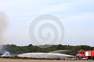 Dutch fire brigade in action Stock Photo