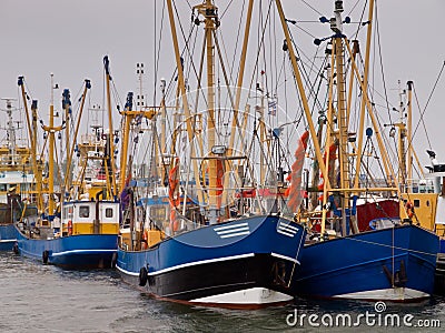 Dutch fishing fleet lauwersoog Stock Photo