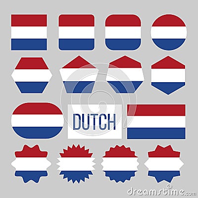 Dutch Flag Collection Figure Icons Set Vector Vector Illustration