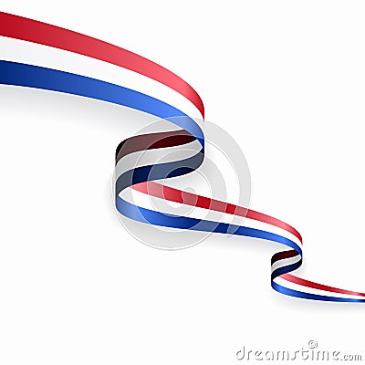 Dutch flag wavy abstract background. Vector illustration. Vector Illustration