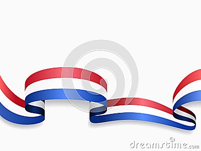 Dutch flag wavy abstract background. Vector illustration. Vector Illustration