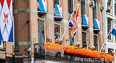 Dutch flags at Koninginnedag 2013 Editorial Stock Photo