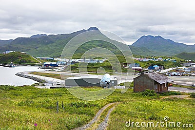 The Tom Madsen Airport in Dutch Harbor, Unalaska, Alaska. Editorial Stock Photo