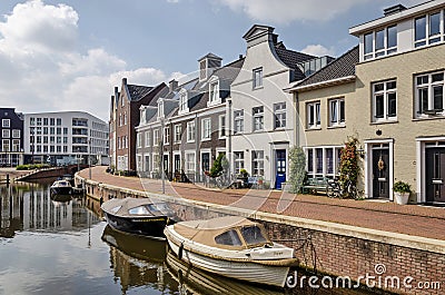 Dutch modern traditional canal housing Editorial Stock Photo