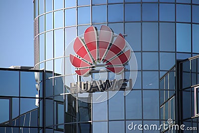 Dutch office of Chinese telecom equipment manufacturer Huawei on Voorburg the Netherlands. Editorial Stock Photo