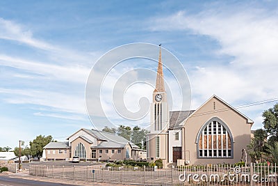 Dutch Reformed Church and hall in Keimoes Editorial Stock Photo