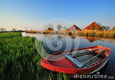 Dutch river landscape Stock Photo