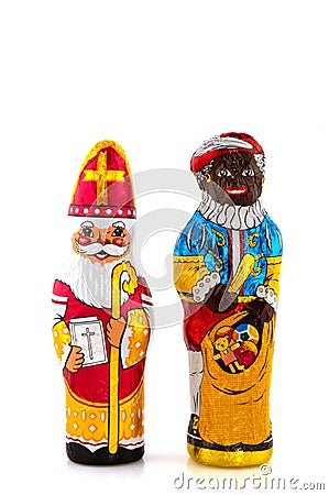 Dutch Sinterklaas and Black Piet Stock Photo