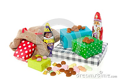 Dutch Sinterklaas presents and candy Stock Photo