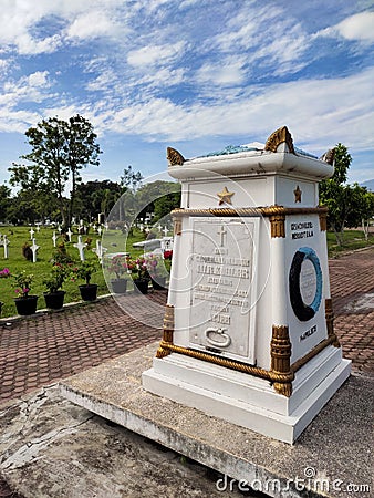 Dutch soldiers& x27; graves during the war in Banda Aceh, Aceh, Indonesia Editorial Stock Photo