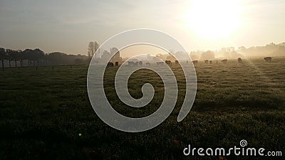 Dutch sunrise landscape Stock Photo