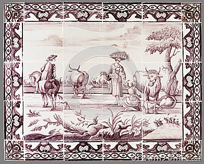 Dutch tile from the 16th to the 18th century Stock Photo