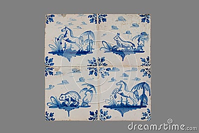 Dutch tile from the 16th to the 18th century Stock Photo