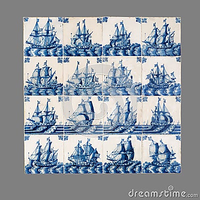 Dutch tile from the 16th to the 18th century Stock Photo