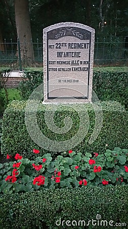 Dutch War Cemetery and Second World War memorial site in Grebbeberg Editorial Stock Photo