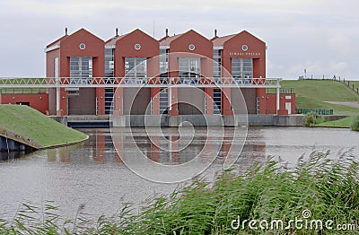 Dutch water pumping station Rozema of Termunterzijl Stock Photo