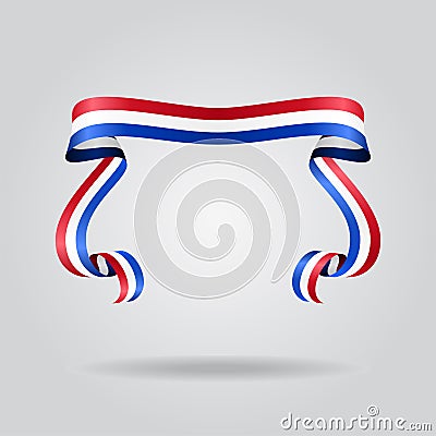 Dutch flag wavy ribon background. Vector illustration. Vector Illustration