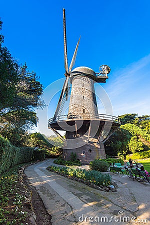 Dutch windmill - Golden Gate Park, San Francisco Stock Photo