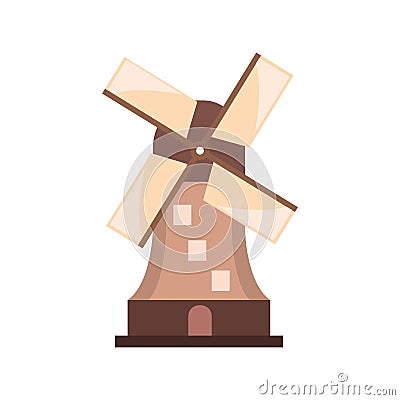 dutch windmill illustration Vector Illustration