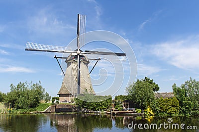 Dutch windmill and the little Shed Stock Photo