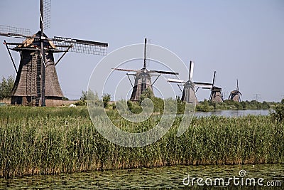 Dutch windmills in Kinderdijk 7 Stock Photo