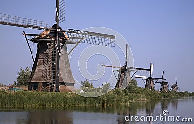 Dutch windmills in Kinderdijk 8 Stock Photo