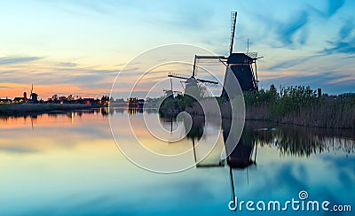 Dutch windmills Stock Photo