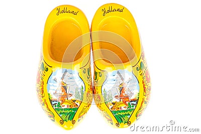 Dutch wooden shoes Stock Photo