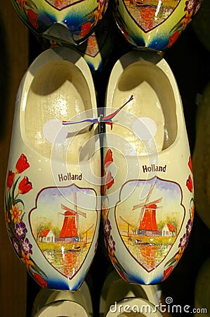 Dutch wooden shoes Stock Photo