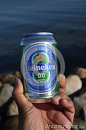 Dutche new Heineken alchol free in dragor in Denmark Editorial Stock Photo