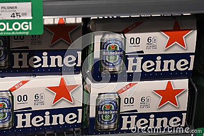 Dutche new Heineken alchol free in dragor in Denmark Editorial Stock Photo