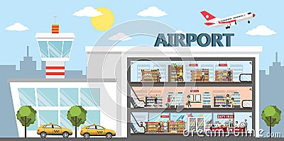 Duty free interior Vector Illustration