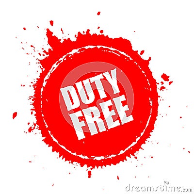 Duty free red spot vector icon Vector Illustration